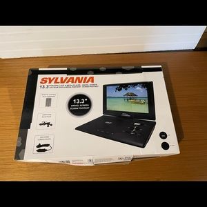 Sylvania portable 13.3” DVD and Media Player with Swivel Screen.